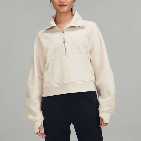 lululemon athletica Tops - lululemon athletica Women's Half-Zip/Crop Pullover - Cream